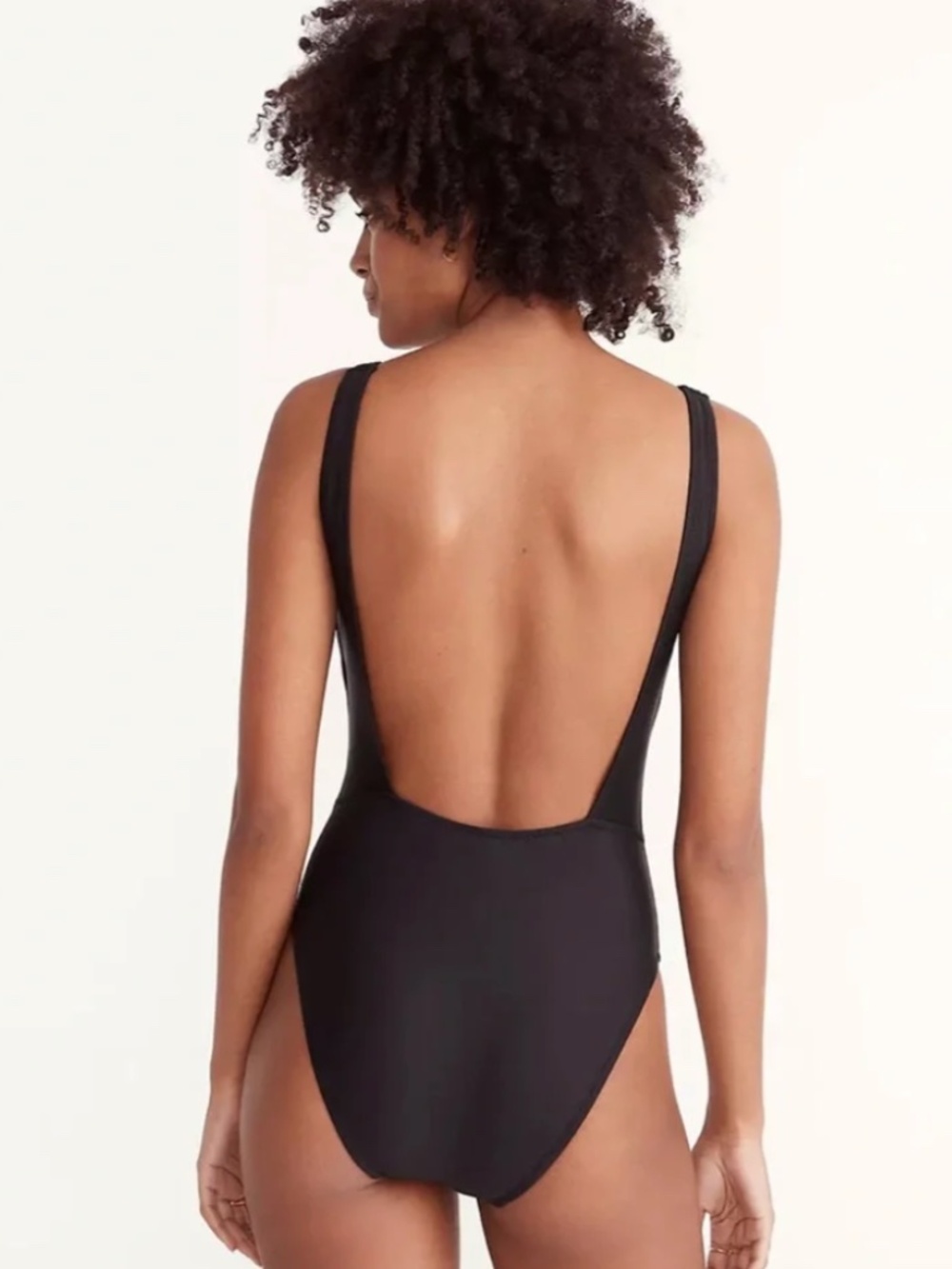 Madewell Large L black one piece swimsuit second wave square neck tank - Picture 2 of 5